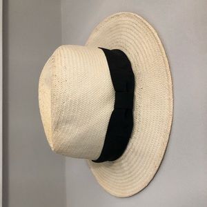 Straw fedora hat